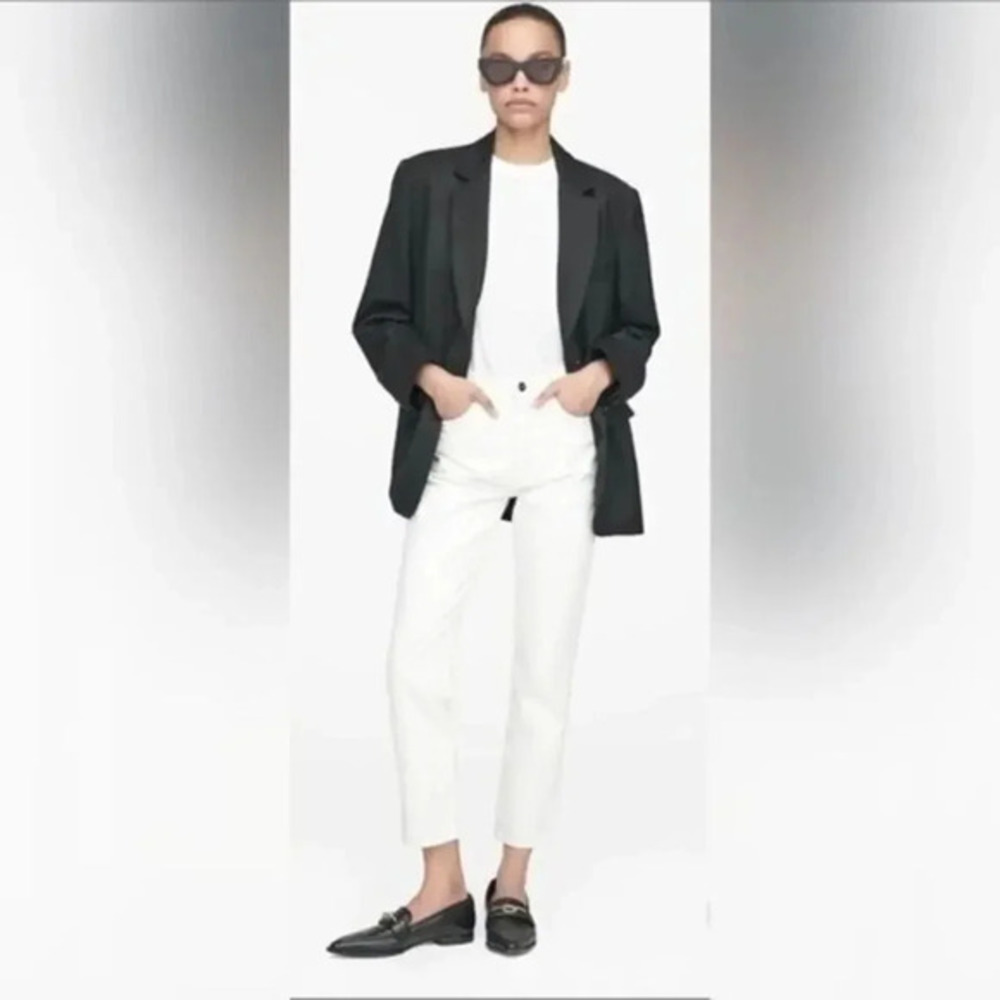 Anine Bing Sonya Off White Straight Jeans Size 27 B1477